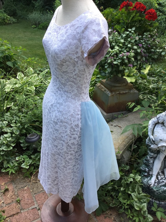A Sylvia Ann Blue And White Dress - image 1