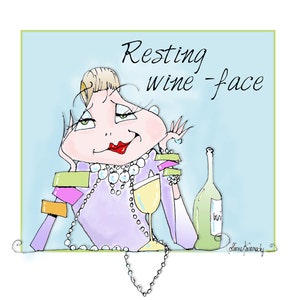 Resting WIne Face card, Funny Wine Card, Wine humor birthday card, Funny Wine Birthday Girlfriend, Funny Card Girlfriend, women humor card image 2