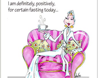 New Listing! Funny Fasting woman humor greeting card, Birthday Card, funny women birthday, women humor greetingOf
