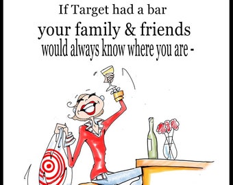 NEW!  NEW! Funny Target Card, Target Humor Birthday card, Target Humor card, Girlfriend cards, Funny WomeWomen humor cards