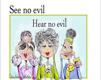 NEW! See No Evil Funny Women Birthday card, , Birthday Card for Her, Funny Women Birthday, Women Humor Birthday Card