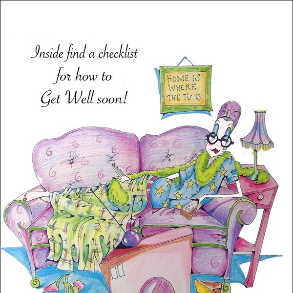 NEW! Get Well, Get Fabulous, Feel Better, Feel Fabulous Soon card, Can Be Personalized for BFF, Girlfriend, Get Well for her!