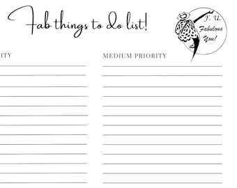 NEW! Planner Page, Fab things to do list, instant downloadable fabulous planner page, fab to do list,