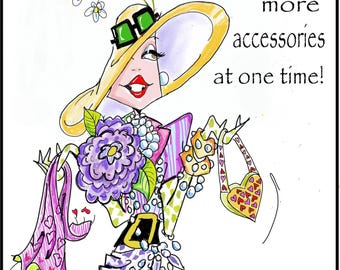 NEW! NEW Wear More Accessories Funny Woman Birthday Card, funny women birthday card, birthday card for women