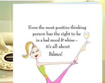 NEW Funny Balance Yoga Card, Yoga Humor, Coping, Friendship, Funny Yoga  Poses Funny Women Birthday, Women Humor, Yoga Humor, Birthday -  Ireland