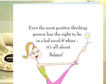 NEW Funny Balance Yoga Card, Yoga Humor, Coping, Friendship, Funny Yoga  Poses Funny Women Birthday, Women Humor, Yoga Humor, Birthday -  Ireland