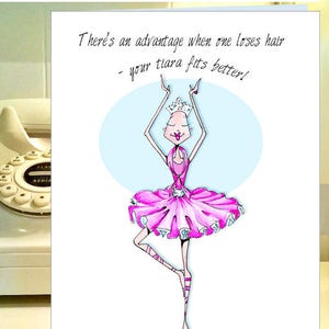 Fight Cancer Cards, Breast Cancer card, Uplifting Cancer Card, Chemo Cancer card, Get Well Cancer card, funny friendship, Tiara Ballerina