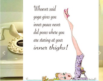 Funny Yoga Cards, Yoga Humor, Coping, Friendship, Funny Yoga Poses Funny  Women Birthday, Women Humor, Yoga Humor, Birthday Card Women 