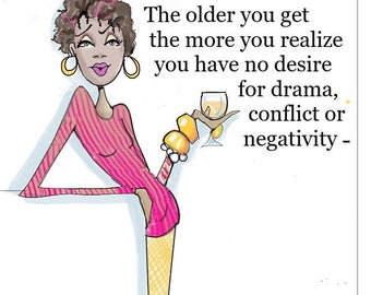 NEW, African American woman, Older You Get funny woman humor greeting card - cards for beautiful African American