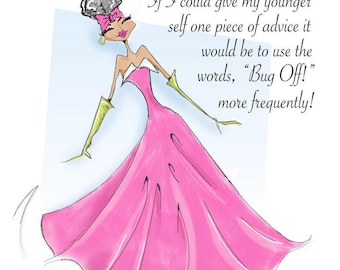 NEW!!! Bug Off Funny African American Woman Birthday Card, Funny women birthday card, funny birthday card for women, women humor