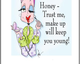 NEW! Make Up Your Age, funny woman Birthday Card, funny cards for women, funny age humor women cards, age humor card, Age Humor