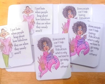 3 Bookmark Bundle , Fabulous Black Women Designs,  My new Fabulous Magnetic Bookmarks, Bookmarks for women, funny women bookmarks