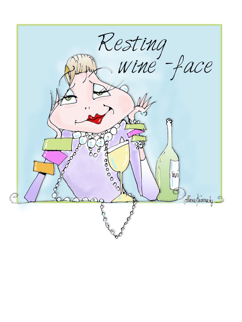 Resting WIne Face card, Funny Wine Card, Wine humor birthday card, Funny Wine Birthday Girlfriend, Funny Card Girlfriend, women humor card image 2