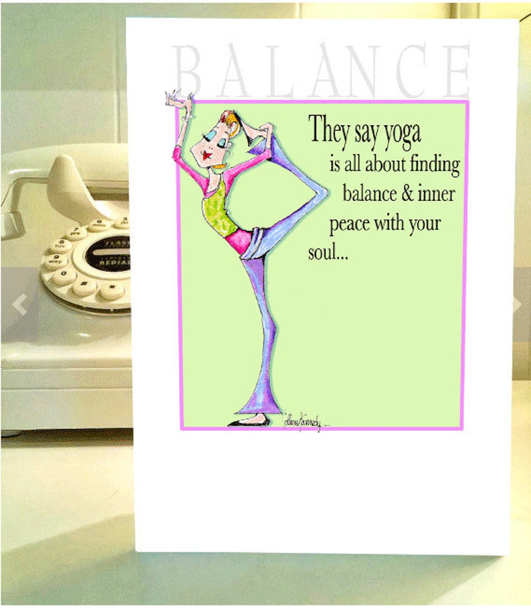 Yoga Balance Birthday Card Funny Yoga Pose Birthday Card Funny Yoga Humor  Funny Girlfriend Humor Birthday 