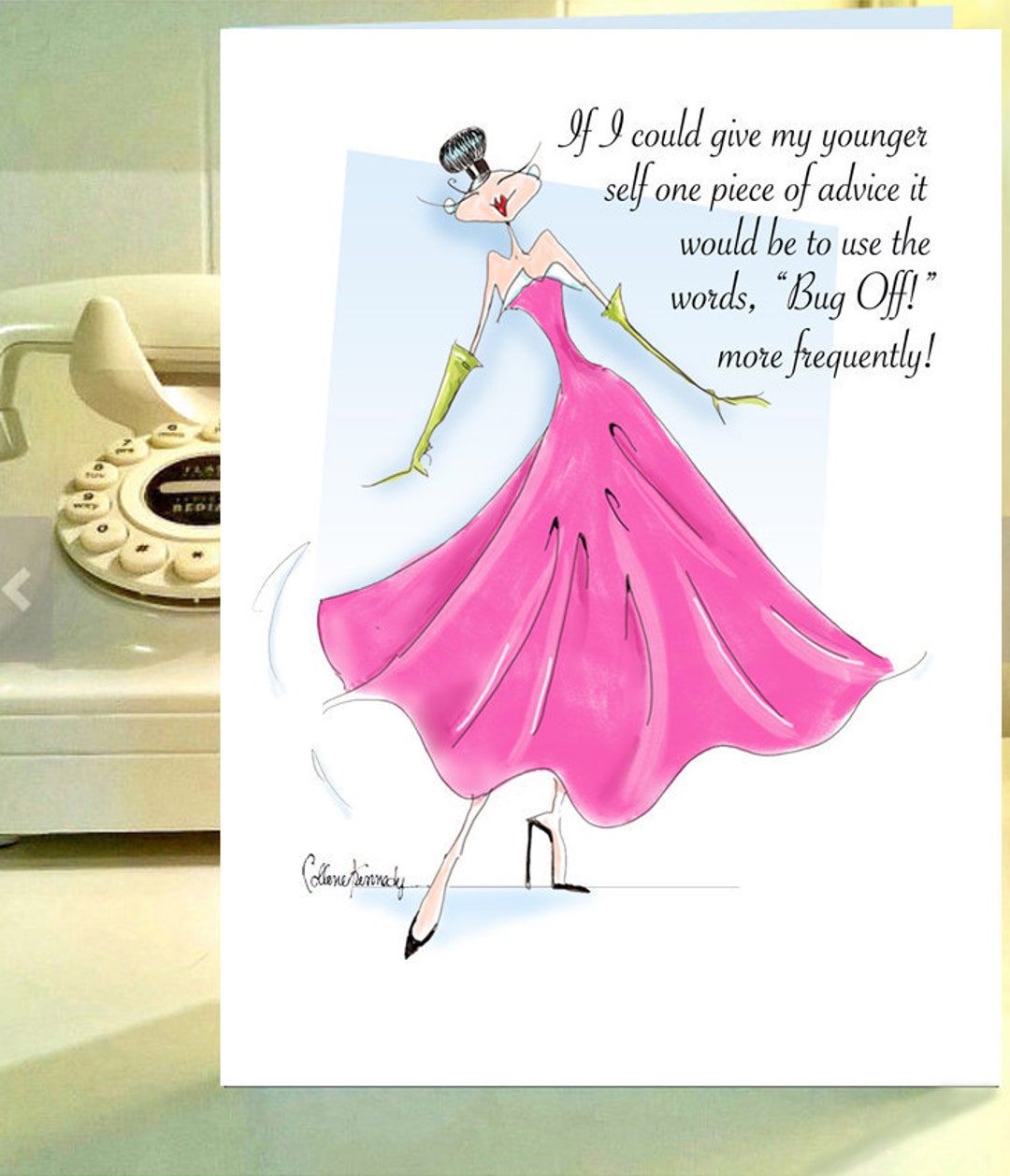 Bug off Funny Woman Birthday Card, Funny Women Birthday Card, Funny