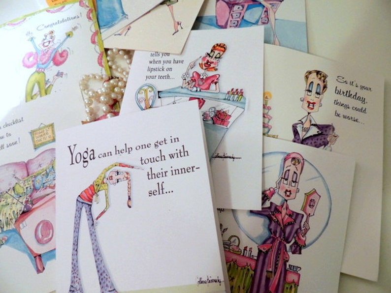 NEW! NEW! Glasses on head Funny woman birthday card, Birthday cards for women, women humor cards, greeting cards image 3
