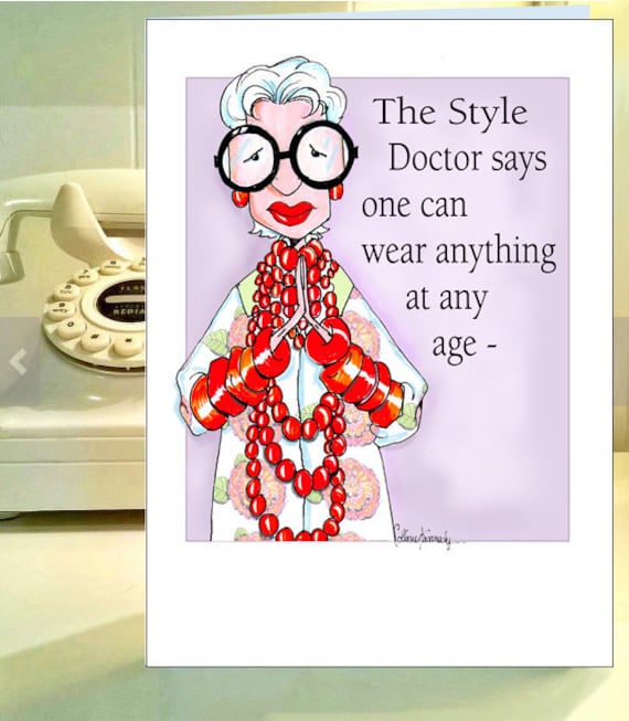Iris Apfel Inspired Funny Assets Birthday Card For Friend Etsy