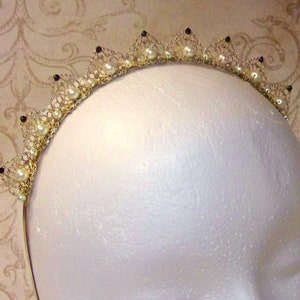 Medieval Headband - Renaissance Tiara Tudors Catherine Parr Replica Filigree Crown
