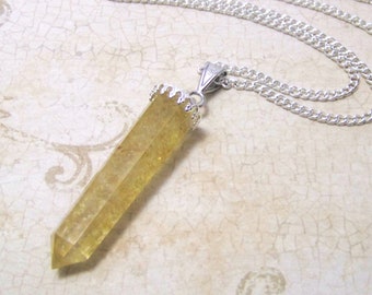 Citrine Necklace - Citrine Crystal Necklace - Citrine Jewelry - Gemstone Jewelry - Chakra Pendant - Boho Necklace - Crystal Point Pendant