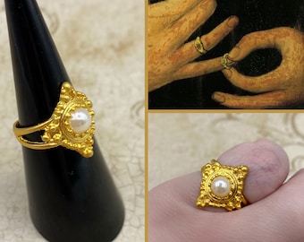 Anillo Tudor, Reproducción histórica, Anillo medieval, Réplica Tudor, Joyería medieval, Anillo renacentista, Réplica medieval, Réplica isabelina
