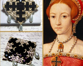 Historical Reproduction, Tudor Brooch, Medieval Brooch, Medieval Jewelry, Renaissance Jewelry, Tudor Jewelry, Elizabeth I, Elizabethan