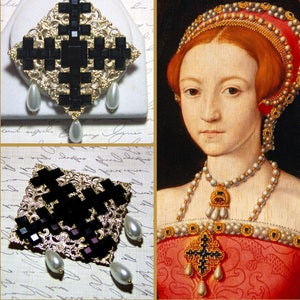 Historical Reproduction, Tudor Brooch, Medieval Brooch, Medieval Jewelry, Renaissance Jewelry, Tudor Jewelry, Elizabeth I, Elizabethan