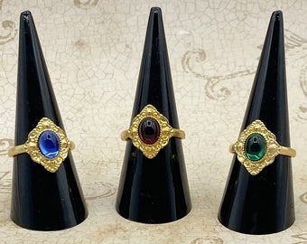 Anillo réplica Tudor - Anillo histórico medieval ajustable chapado en oro - Elige tu color