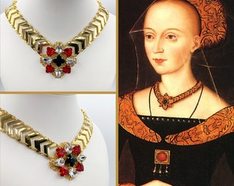 Tudor Replica Necklace, Elizabeth Woodville Medieval Historical Reproduction