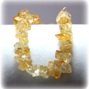 Citrine Quartz Crystal Genuine Gemstone Chip Stretch Bracelet Novemeber Birthstone Minimalist Boho Crystal Jewelry image 2