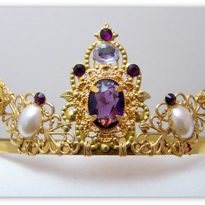 Medieval Tudor Tiara - Handmade Reign Catherine de&#39; Medici Wire Wrapped Crown