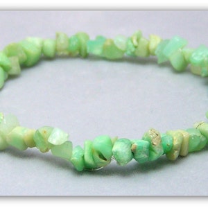 Stretch Bracelet - Gemstone Bracelet - Chrysoprase Bracelet, Chrysoprase Chips, Bead Bracelet, Gemstone Jewelry
