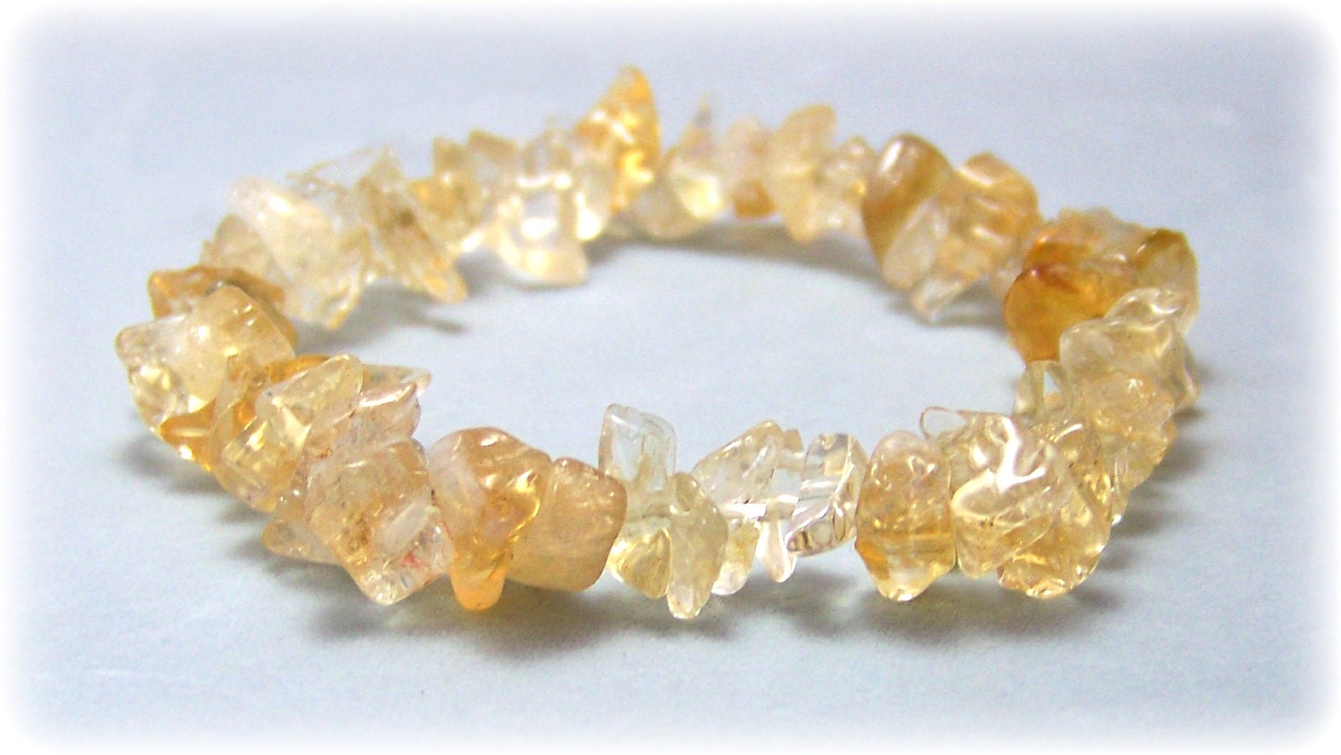 Citrine Quartz Crystal Genuine Gemstone Chip Stretch Bracelet Novemeber Birthstone Minimalist Boho Crystal Jewelry