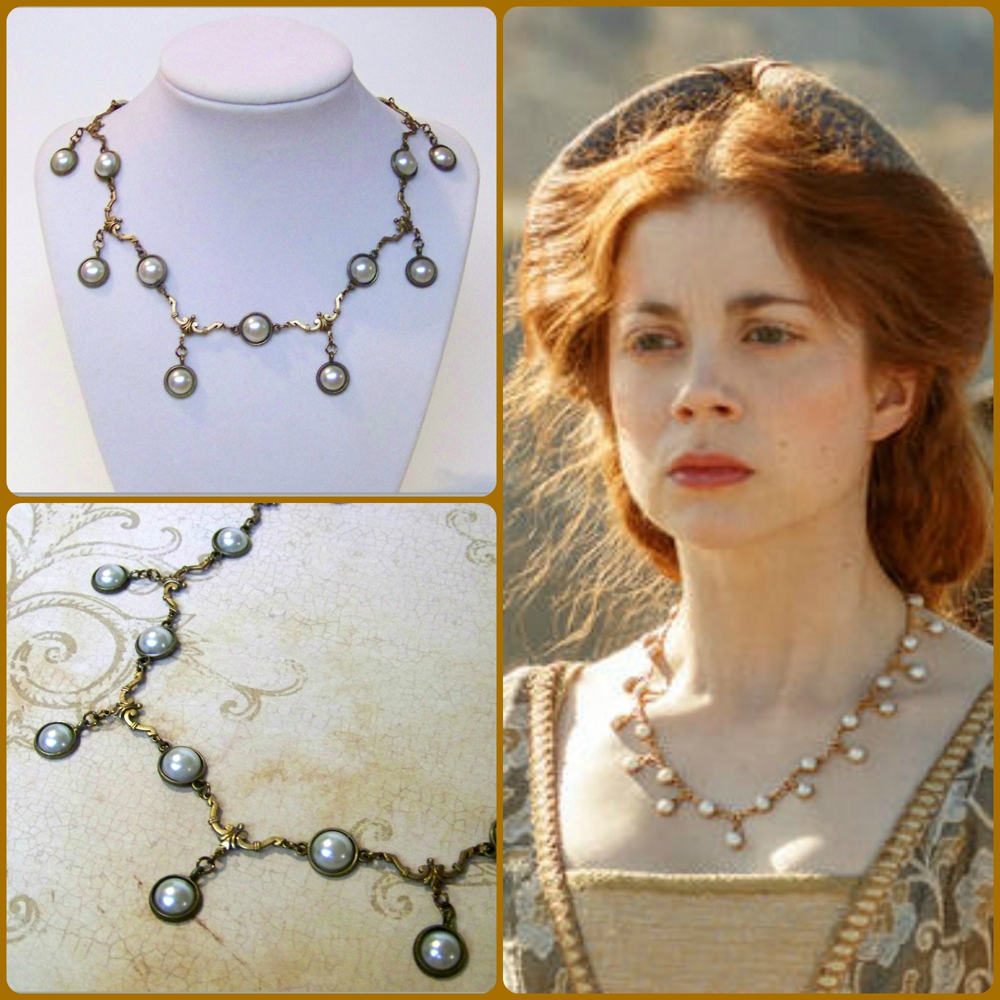 Medieval Necklace Medieval Jewelry Tudor Necklace Etsy