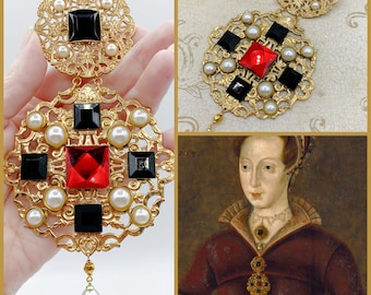 Jane Grey Tudor Brooch - Renaissance Medieval Historical Replica Bodice Jewelry