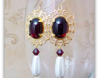 Medieval Earrings - Renaissance Earrings - Medieval Jewelry - Tudor Jewelry, Tudor Earrings