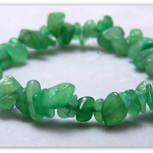 Stretch Bracelet - Gemstone Bracelet - Green Aventurine Bracelet, Green Aventurine Chips, Bead Bracelet, Gemstone Jewelry