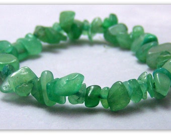 Stretch Bracelet - Gemstone Bracelet - Green Aventurine Bracelet, Green Aventurine Chips, Bead Bracelet, Gemstone Jewelry