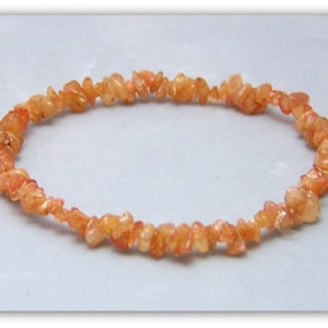 Sunstone Bracelet Stretch Bracelet Gemstone Bracelet, Sunstone Chip Bracelet, Gemstone Jewelry, Sunstone Jewelry, Genuine Gemstone image 1