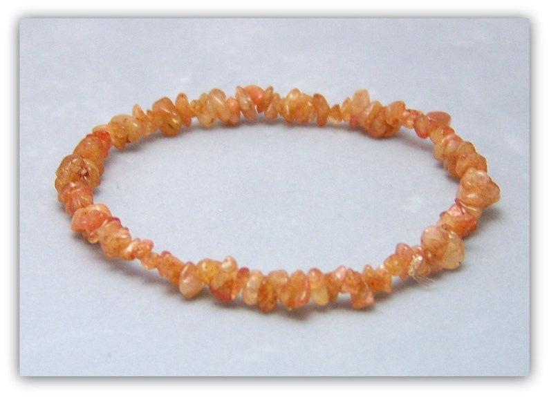 Sunstone Bracelet Stretch Bracelet Gemstone Bracelet, Sunstone Chip Bracelet, Gemstone Jewelry, Sunstone Jewelry, Genuine Gemstone image 1