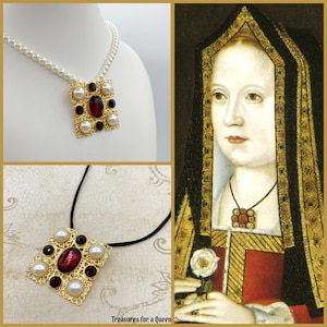 Tudor Replica Necklace - Elizabeth of York Medieval Historical Reproduction Pendant
