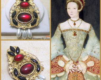 Historical Reproduction, Medieval Brooch, Medieval Jewelry, Renaissance Jewelry, Catherine Parr Brooch, Tudor Replica, Renaissance Brooch