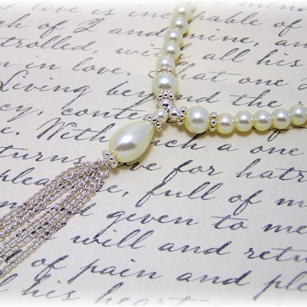 Medieval Necklace - Medieval Jewelry - Pearl Necklace, Renaissance, Tudor Replica, Anne Boleyn Replica, Elizabethan