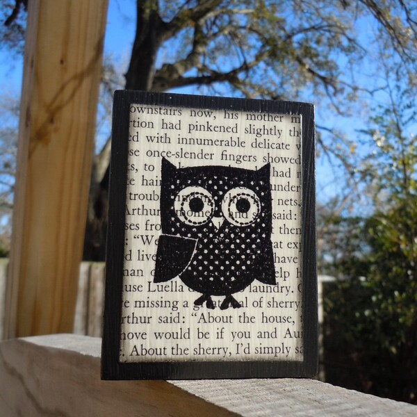 Polka Dot Wooden Owl Block