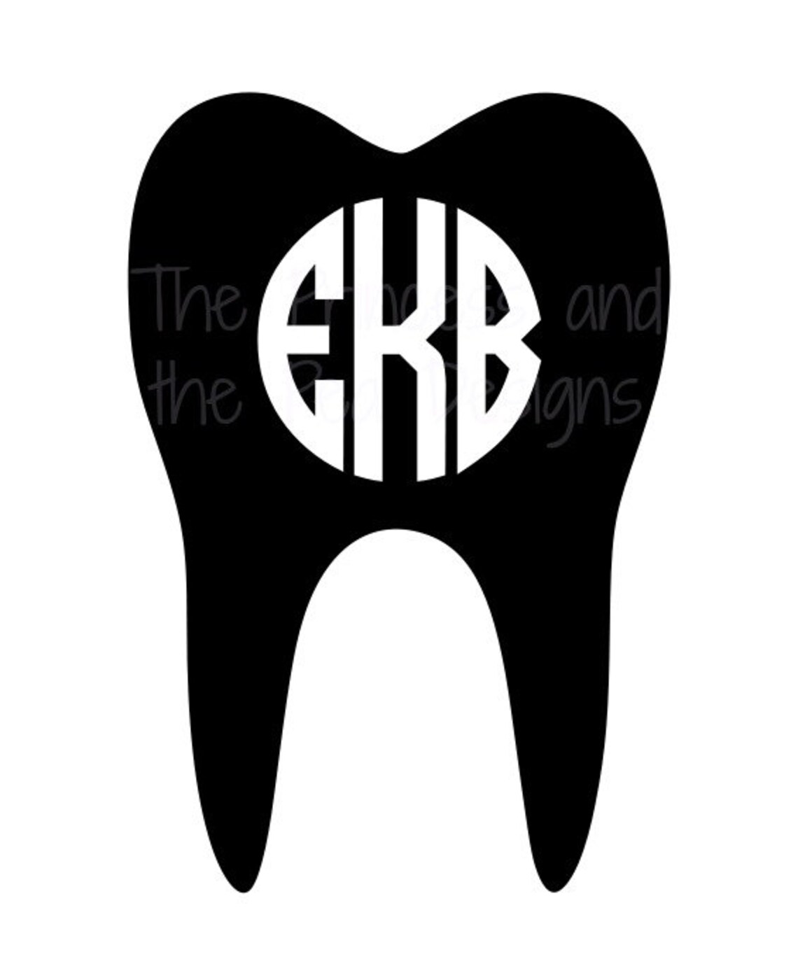 Personalized Tooth Monogram Decal Sticker Dentist Dental Etsy