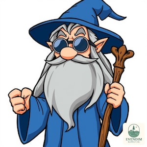 10 Blue Cartoon Wizard Clipart Collection - Instant Download for Sublimation Design and Fun Fantasy Themes