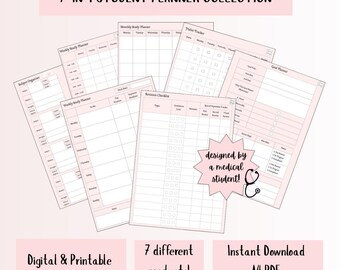 Student Planner Bundle: Digital Study Organisers (PDF Download A4 Size)