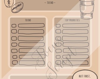 Coffee To-Do List Planner | Cosy Beige Printable (Digital PDF)