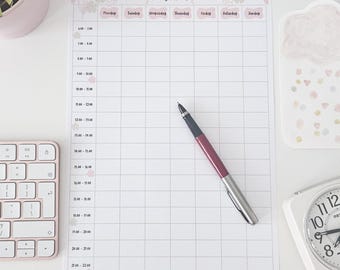 Pastel Weekly Planner | Printable Hourly Schedule (A4 PDF)