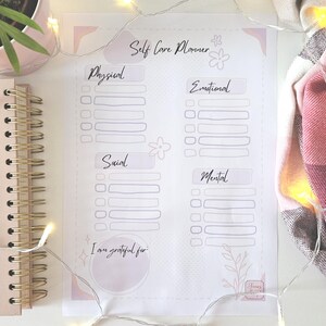Self-Care Planner | Printable & Digital PDF | Daily Wellness Journal | Stress Management | Mental Health Tracker | Minimalist Planner