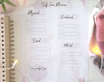 Minimalist Self-Care Planner: Daily Wellness Journal (PDF Printable)